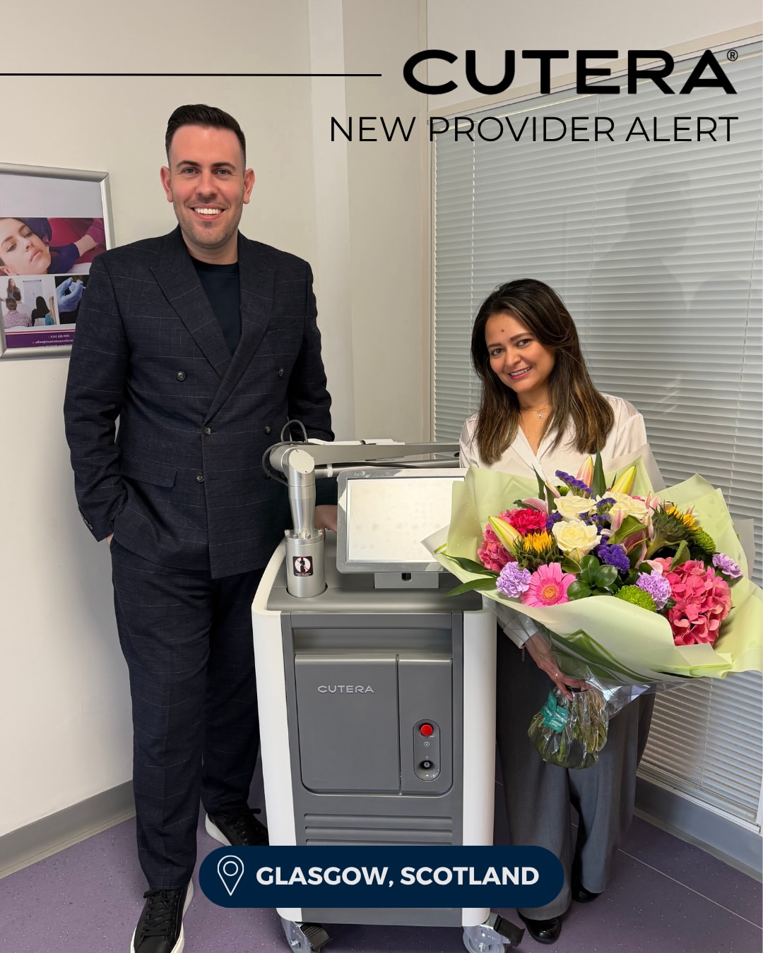 MediGlow's status as Scotland's first Cutera Enlighten SR provider was confirmed publicly by Cutera, the device manufacturer